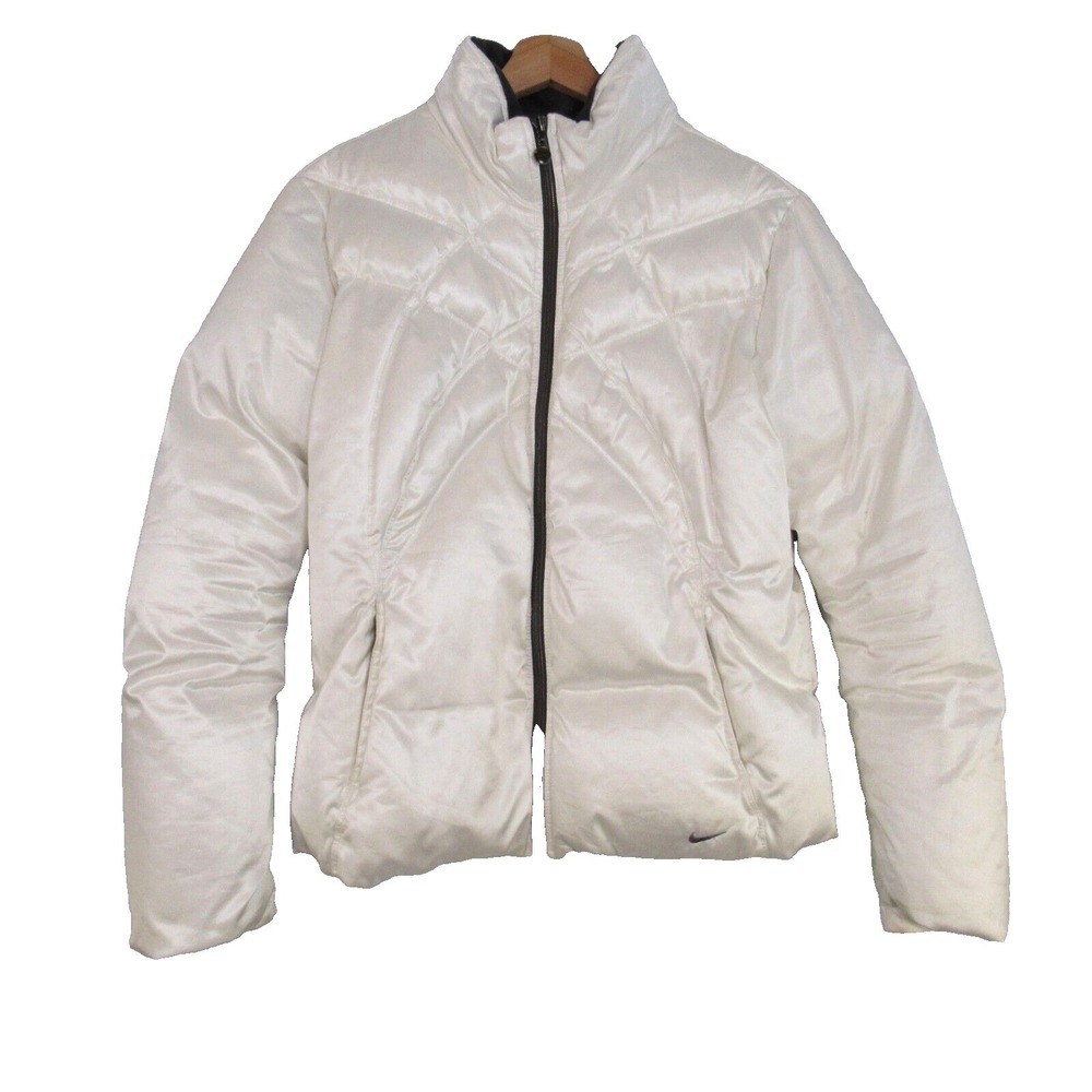 Nike Winter White Puffer Coat White Insulated Down Fill Sportswear Women's Large